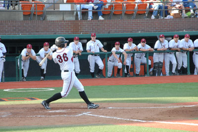 Andrew Susac of OSU swings for the fence