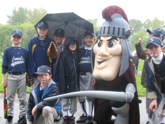 Mack the Knight Makes Appearance At Corvallis Little League Opening Ceremonies.